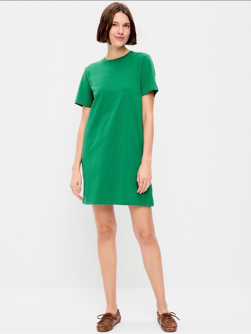 Old Navy Vintage Crew-Neck Mini T-Shirt Dress – Emerald Green – Size L
